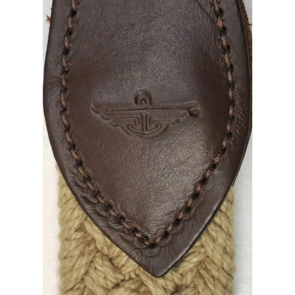 Dockers Leather Braided‎ Macreme Crochet Mens 40 Belt Beige Brown Preppy Classic